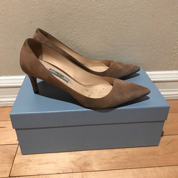 Prada Shoes - Prada Pointy Toe Suede Pump in Rose, Size 36 1/2